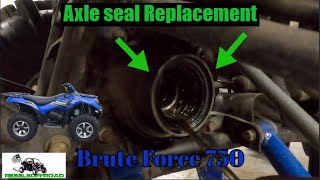 Kawasaki Brute Force 750 Front Axle Seal Install and Replacement [upl. by Aelber]