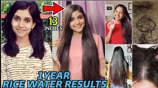 1 Year Experience With RICE WATER 😳Severe Hairfall  Grew 14 inches 😍 [upl. by Ahsitahs]