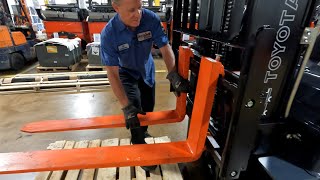 How to Remove amp Install Forks on a Forklift [upl. by Creight]