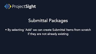 ProjectSight Training  Submittal Packages [upl. by Akkimat]