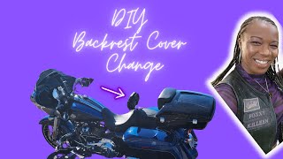 How to DIY your Backrest Cover Change motorcycle diy doityourself [upl. by Eisele]