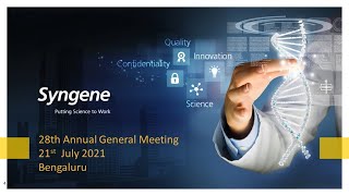 28th Annual General Meeting FY21 July 2021 Syngene [upl. by Anniram100]