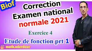 Correction  Examen national 2021  Etude de fonction prt1 [upl. by Ecnerat]