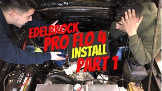 Edelbrock Pro Flo 4 EFI Install 1971 Ford Maverick Part 1 [upl. by Ardisj]