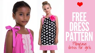 Pillowcase Dress Pattern  Free Girls Dress Pattern [upl. by Auqinehs]