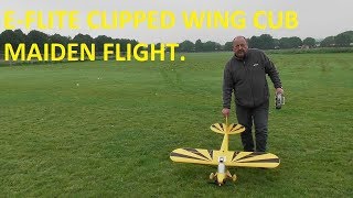 EFLITE CLIPPED WING CUB MAIDEN FLIGHT [upl. by Aleetha]