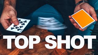 VISUALLY Shoot Cards From The Deck  TOP SHOT CARD TRICK TUTORIAL [upl. by Anekahs]