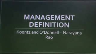 Management  Definition Koontz and O’Donnell – Narayana Rao [upl. by Iral]