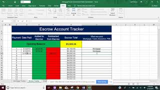 How to use the mortgageescrow Excel spreadsheet tracker [upl. by Ecydnarb218]