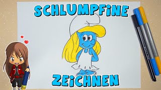 Schlumpfine einfach malen für Kinder  ab 9 Jahren  Malen mit Evi  deutsch [upl. by Eolhc300]