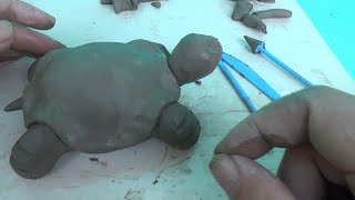 Super Easy Clay Tutorial  How to make a turtle out of clay DIY [upl. by Ecyak]