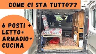 CAMPERIZZAZIONE fai da te Vivaro 6 posti viaggio 2 letto e cucina  vantour [upl. by Nefen]