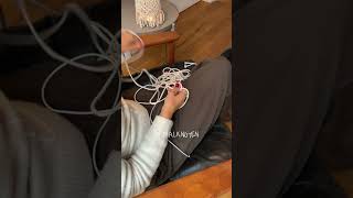 DIY Makramee Ladekabel Tutorial 💫 diymakramee makrameekabel makrameehack ladekabel [upl. by Steinway]