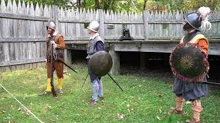 Matchlock Musket demonstration at The Jamestown Settlement VA [upl. by Yesllek]