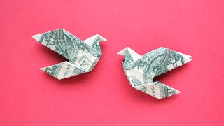 Nice MONEY PIGEON  Easy Dollar Origami Bird  Tutorial DIY by NProkuda [upl. by Irpak105]