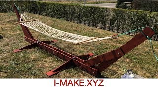 Building a wooden hammock stand [upl. by Armillda]