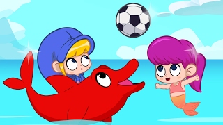 Dolphin Morphle wants to play Animations For Kids with dolphins mermaids monkeys and lions [upl. by Nuawd400]