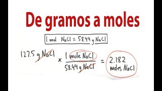 Conversión de gramos a moles ej2 [upl. by Hayton231]