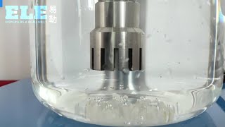 Lab homogenizer testing with rice emulsifying video easily changing homogenizer heads [upl. by Bidle]