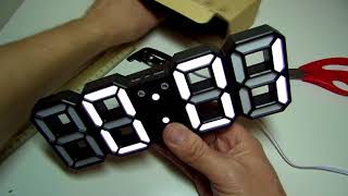 Gearbestcom EN8810 3D LED Digital Wall Clock [upl. by Enamrej802]