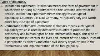 Diplomacy  types of diplomacy  function of diplomacy [upl. by Saxon]