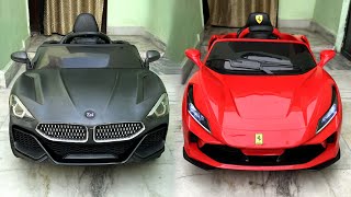 RC Ferrari Car Vs RC Bmw Car Unboxing amp Testing  Remote Control Ride on Car  Shamshad Maker 🔥🔥 [upl. by Raynard]