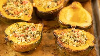 Mediterranean Stuffed Acorn Squash Thanksgiving Sides [upl. by Tiraj]