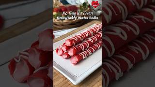 🍓No Oven Strawberry Wafer Rolls these are eggless amp very easy to make LoveBitesWithNeha [upl. by Riccio240]