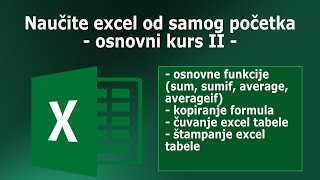 Excel za početnike  Osnovni kurs II [upl. by Arocal]