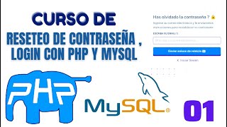 01  RESETEO DE CONTRASEÑA  LOGIN CON PHP Y MYSQL RECUPERAR CONTRASEÑA PHP MYSQL y PHP MAILER [upl. by Enylorac]