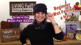 Wet Felting Hat Tutorial Beanie Beginner  Fast Version [upl. by Sopher]