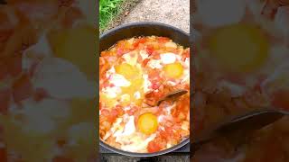 Afghanistan breakfast homemade cooked outdoors  eggs [upl. by Nehtanoj21]