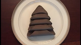 How to Fold a Cloth Napkin into a Christmas Tree in 60 Seconds [upl. by Al942]