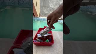 How to clean green algae bottom in the pool [upl. by Tortosa]