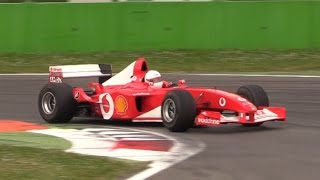 Ferrari F1 V10 Pure Sound at Monza Circuit  Ferrari F2001 F2002 amp F2005 [upl. by Purdum]