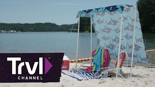 Throw Some Shade With This DIY Beach Tent  Travel Channel [upl. by Nonnah181]