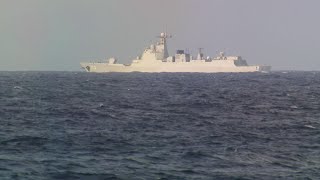 HMCS Ottawa receives radio call from Chinese Navy vessel on mission in the South China Sea [upl. by Ajnin]