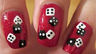 Christmas Dice Nail Tutorial  great for new years [upl. by Teddie]