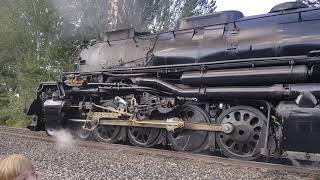 4014 Big Boy Train starting  steam locomotive [upl. by Nosreg]