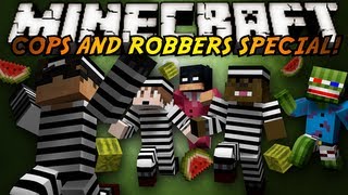 Minecraft MiniGame  COPS N ROBBERS WATERMELON MASSACRE [upl. by Bowles]