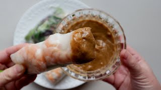 Vietnamese Pork amp Shrimp Spring Rolls with Peanut Sauce Gỏi Cuốn Tôm Thịt [upl. by Gurango338]