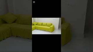 Delivered Lemon Colour Corner SofaampDivan Cover।।কনার সোফা ampডিভান কভার।। [upl. by Ariaes16]