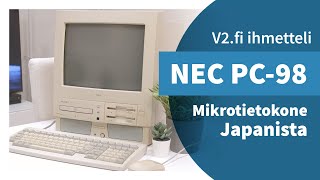 V2fi ihmetteli NEC PC98 japanilainen perusPC [upl. by Lashar]