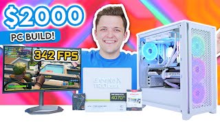 Awesome 2000 Gaming PC Build 2023 😄 AllWhite PC Build Guide amp Benchmarks [upl. by Merari470]