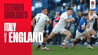 Extended highlights  Italy v England  Guinness Mens Six Nations 2024 [upl. by Felicio]