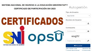 OPSUSNI Explicación Certificado de participación [upl. by Mosira]