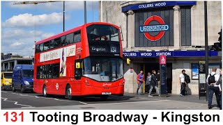 London Bus Route 131 Tooting Broadway to Kingston [upl. by Dygall628]