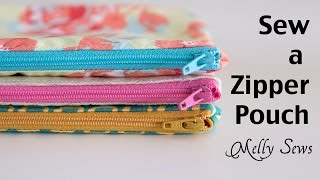 How to Sew a Zipper Pouch  Easy Beginner Sewing Project [upl. by Aitan]