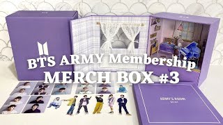 BTS MERCH BOX 3  ARMY Membership Merch Pack   UNBOXING ASMR [upl. by Skipton]