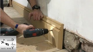 How to attach skirting boards baseboards to solid walls [upl. by Kalvn596]